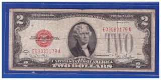 1928g $2 Dollar Bill Old Us Note Legal Tender Paper Money Currency Red Seal K - 65 photo