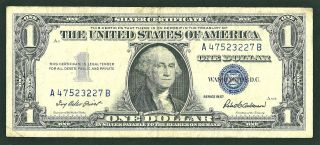 1957 One Dollar Bill Silver Certificate Blue Seal photo
