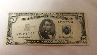 1953 $5 Silver Certificate - Extremely Crisp And photo