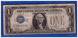 1928 1 Dollar Bill Silver Certificate Funnyback Old Paper Money Currency C - 33 photo