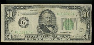 $50 1934 Chicago Dgs Vf photo