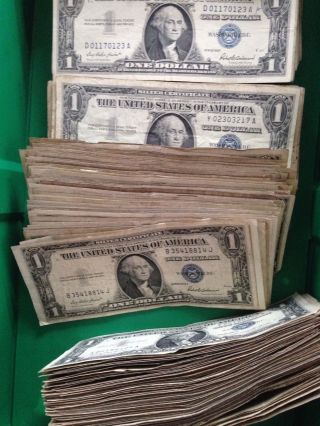 $1 Silver Certificates $400 Total Circulated 1935 And 1957 photo
