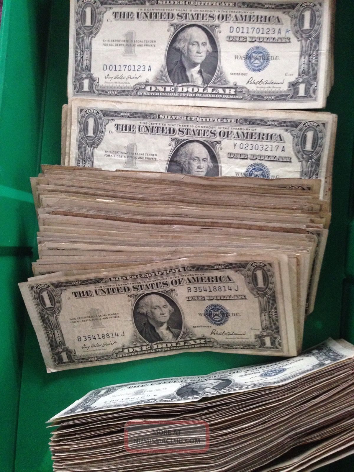 $1 Silver Certificates $400 Total Circulated 1935 And 1957