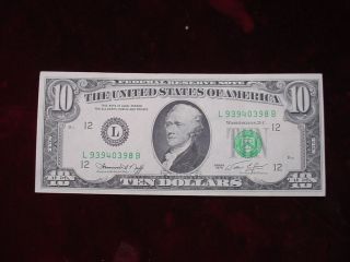 1974 $10 Frn,  San Francisco Fr - 2022 - L Very Choice About Uncirculated photo