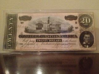 1864 $20 Dollar Richmond Confederate Note photo