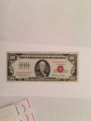 1966 One Hundred Dollars Red Seal photo