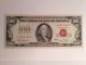 1966 Red Seal Star One Hundred Dollars Small Size Notes photo 1