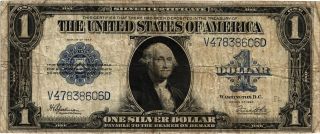 1923 $1.  00 Silver Certificate U.  S.  Large Size Currency Fr 237 Fine photo