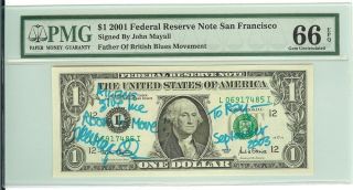 John Mayall,  British Blues Signed Currency Graded By Paper Money Guaranty photo