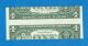 False Cutting Error $1 2009 A (boston) 2 Different Serial Numbers Paper Money: US photo 1