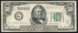 1928 $50 Fifty Dollars Frn Federal Reserve Note 