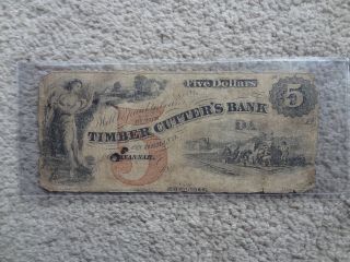 Look - Five Dollar Timber Cutter ' S Bank Banknote - G - photo