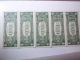 5 1957 B Sequential Uncirculated 1 Dollar Silver Certificate,  And Crisp Small Size Notes photo 1