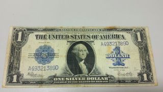 1923 Silver Certificate Speelman - White $1 Large Note A493221389d photo