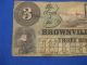 1857 Brownville Bank $3 Dollars Obsolete Bank Note Three Dollars Paper Money: US photo 1