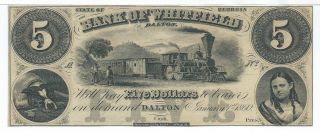 Georgia Dalton Whitfield Bank Remainder $5 1860 Bull Dog With Key Train G6 A photo
