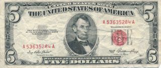 United States Note Series 1953 5 Dollars photo