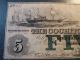 Cochituate Bank Of Boston Five Dollar Bill Dated 1853 With Sailing Ship & Sailor Paper Money: US photo 1