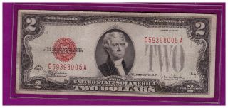 1928f $2 Dollar Bill Old Us Note Legal Tender Paper Money Currency Red Seal L231 photo