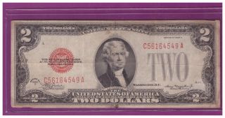 1928d $2 Dollar Bill Old Us Note Legal Tender Paper Money Currency Red Seal L39 photo