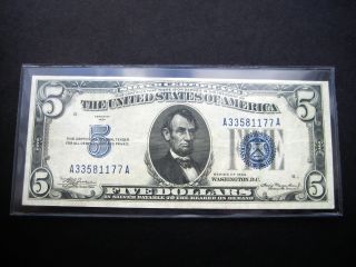 $5 1934 Silver Certificate Choice F Note photo
