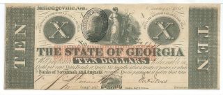 State Of Georgia Milledgeville $10 1862 Signed Issue Ceres Grain 33281 A photo