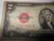 Vintage Two Dollar Bill Series Of 1928 D Red Seal Small Size Notes photo 2