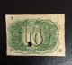 Civil War Era 1863 Us 10 Cent Fractional Note Paper Money: US photo 1
