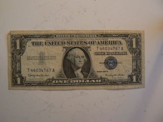1957 B One Dollar Silver Certificate.  Blue Seal photo