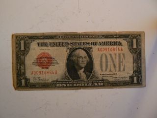Rare 1928 One Dollar Red Seal United States Note photo