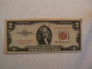 1953 A Red Seal $2 Bill.  Very photo