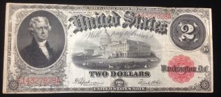 1917 Circulated$2 Two Dollar Red Seal United States Large Note photo