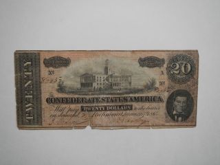Civil War Confederate 1864 20 Dollar Bill Richmond Virginia Paper Money Antique photo