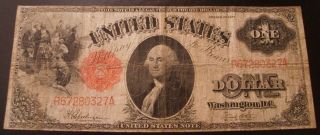 1917 $1 Dollar United States Note Large Size Note Bill photo