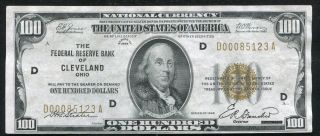 Fr.  1890 - D 1929 $100 One Hundred Dollars Frbn Federal Reserve Bank Note Crisp photo
