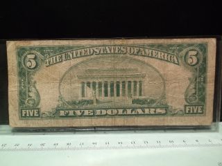 1934 $5.  00 Silver Certificate Star Note S/n 02385548 A In Vg,  With No Problems photo