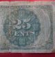 Old Usa Paper Money Note 1874 Fractional Currency 25 Cents Red Seal Collectible Small Size Notes photo 2