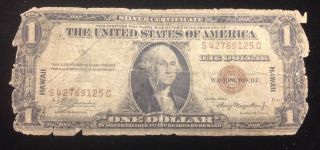 1935 A Hawaii $1 Federal Reserve Note Brown Seal photo