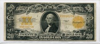 1922 $20 Large Size Gold Certificate - Very Fine photo
