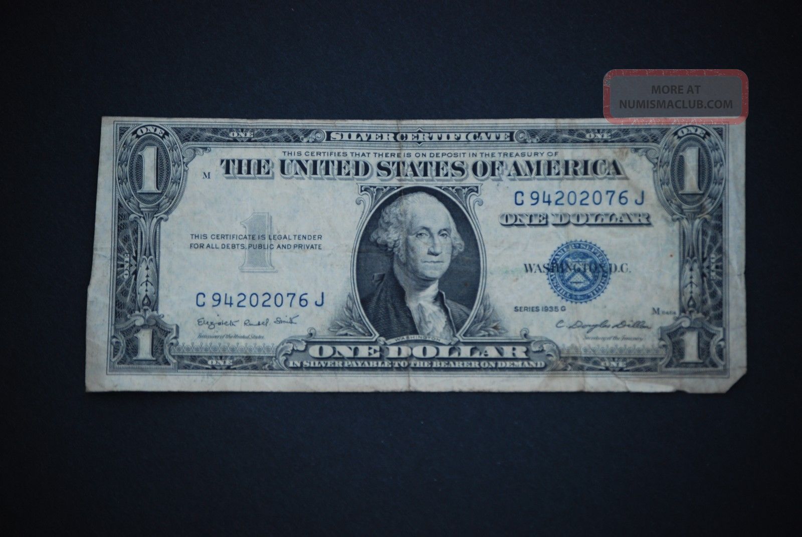 1935 G $1 Silver Certificate Blue Seal Small Note Estate Find