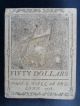 1778 $50 Continental Currency - Philadelphia/hall & Sellers - No Pinholes - Paper Money: US photo 1