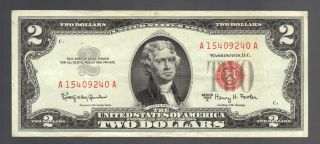 Crisp Us $2 Dollar 1963a Red Seal Old Legal Tender United States Note Money Bill photo