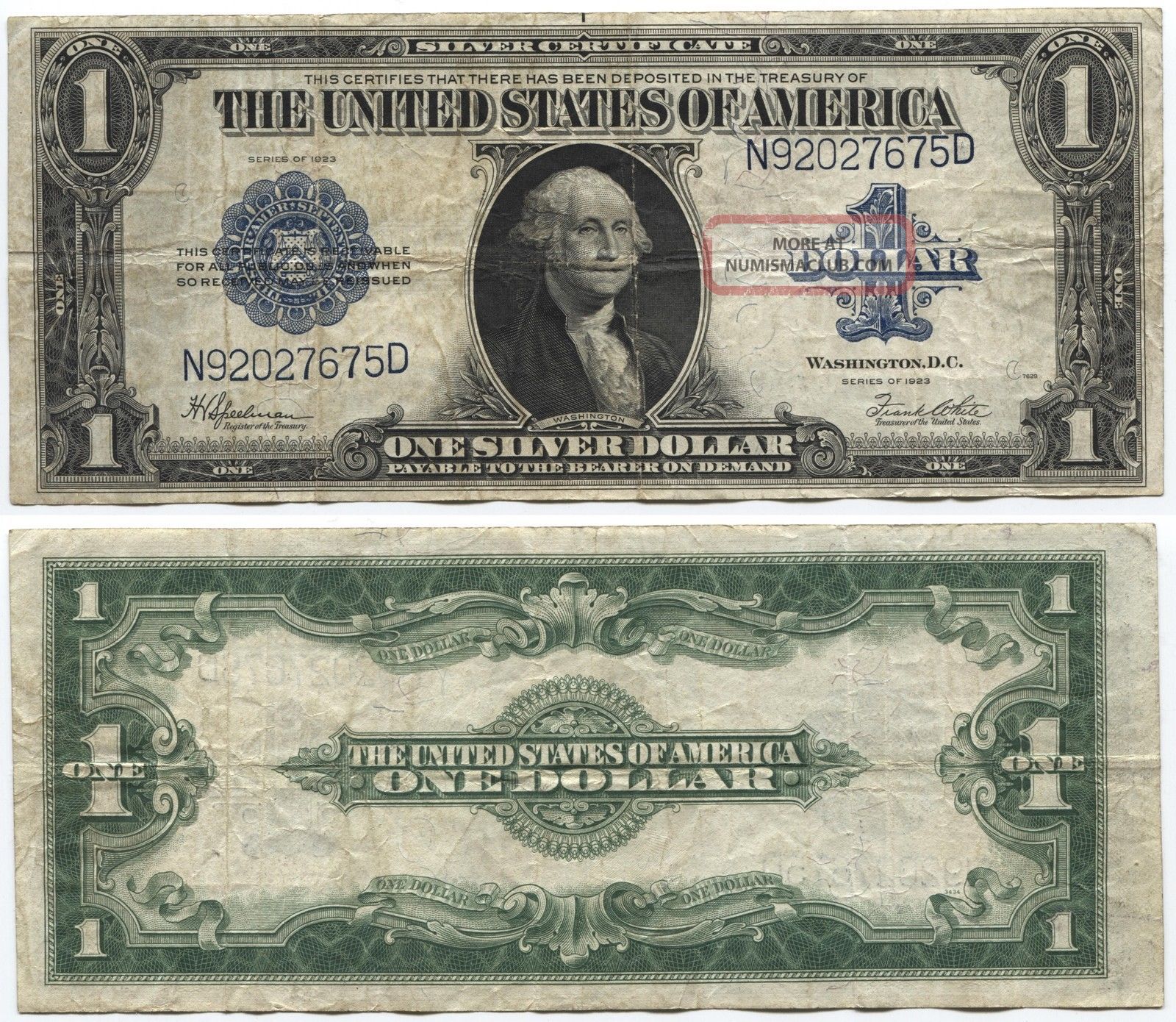 1923 1 Silver Certificate Large Size (675d)