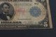 1914 $5 Dollar Federal Reserve Note Bank Of Cleveland,  Oh Blue Seal Estate Find Large Size Notes photo 2