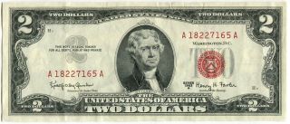 1963 A Red Seal Two Dollar Federal Reserve Note photo