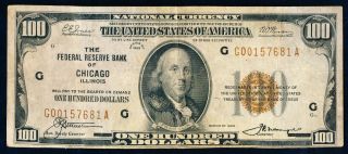 1929 $100 Federal Reserve Note - Chicago Dist - Nicely Circulated photo