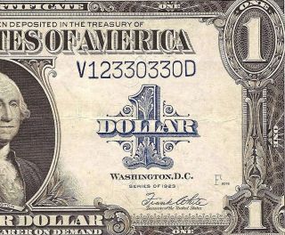 Large 1923 $1 Dollar Bill Silver Certificate Note Crisp Currency Us Paper Money photo
