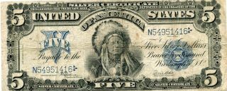 Docs Hard To Find $5.  00 Indian Chief Note 1899 - Overall Example Low Usa Ship photo