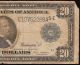 Large 1914 $20 Dollar Bill Federal Reserve Note U.  S Currency Paper Money Fr 983a Large Size Notes photo 3
