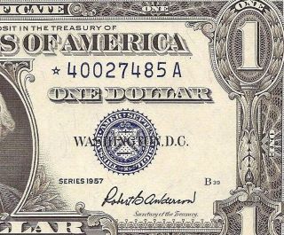 Pack Fresh 1957 $1 Dollar Star Note Uncirculated Silver Certificate photo